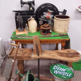 MaxSold Auction: This online auction features Vintage Lead soldiers, Large Hart bros Lazier. Bay of Quinte works, Stone ware, Antique wooden lobster trap, Old Tin No Parking Street Sign, Coca-Cola wire display rack, Antique military sword, Heath Morse code station, Vintage Burroughs adding machine and much more!